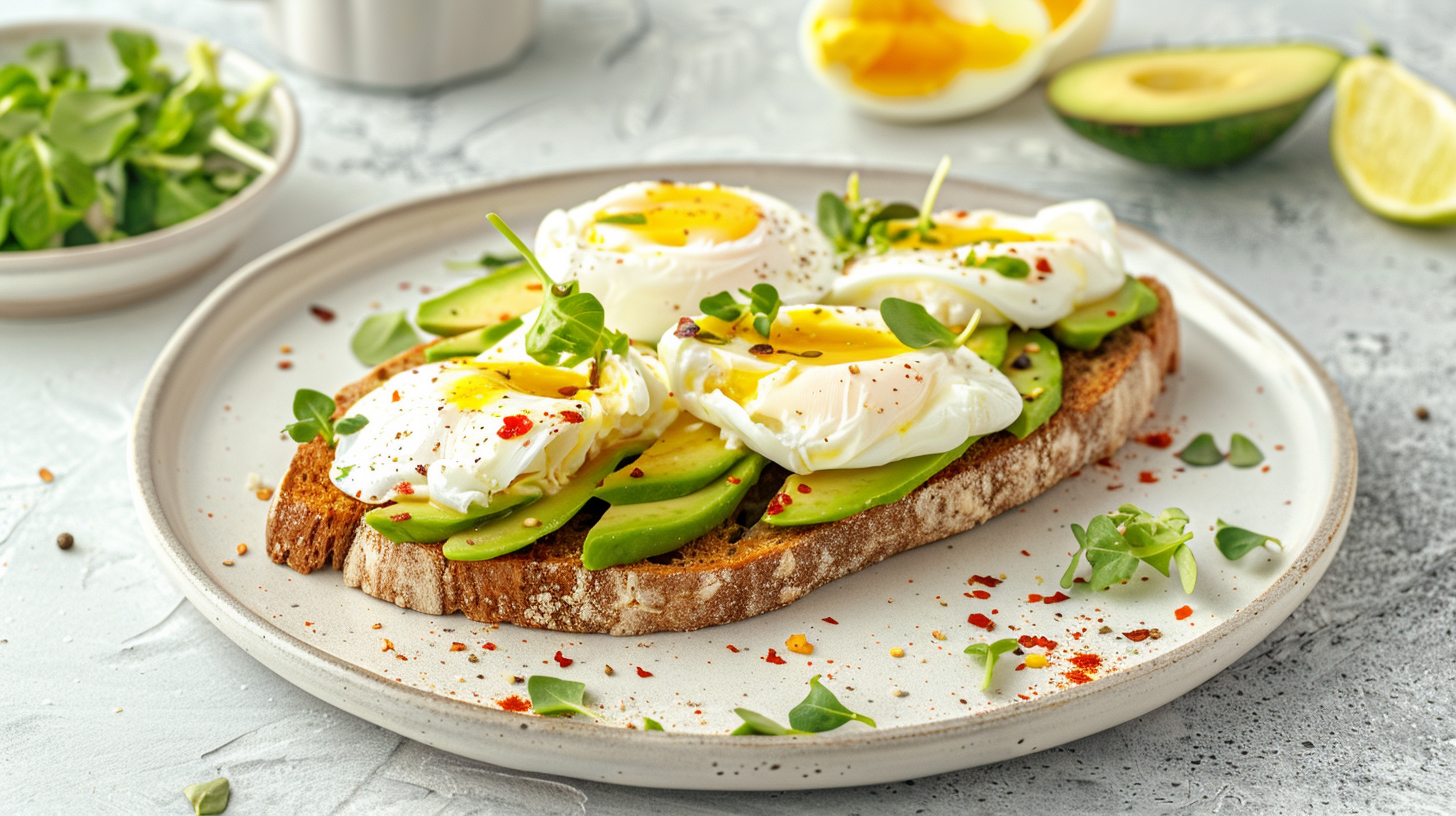 Avocado Toast With Poached Eggs